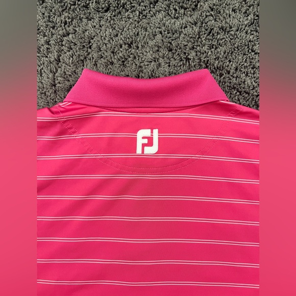 FootJoy FJ Polo Shirt Pink Naples National GC Striped Golf Men’s Large - EUC! - Picture 7 of 8